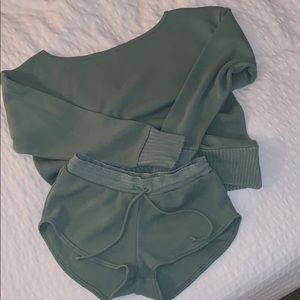 Nasty Gal Off The Shoulder Sweater and Shorts Set